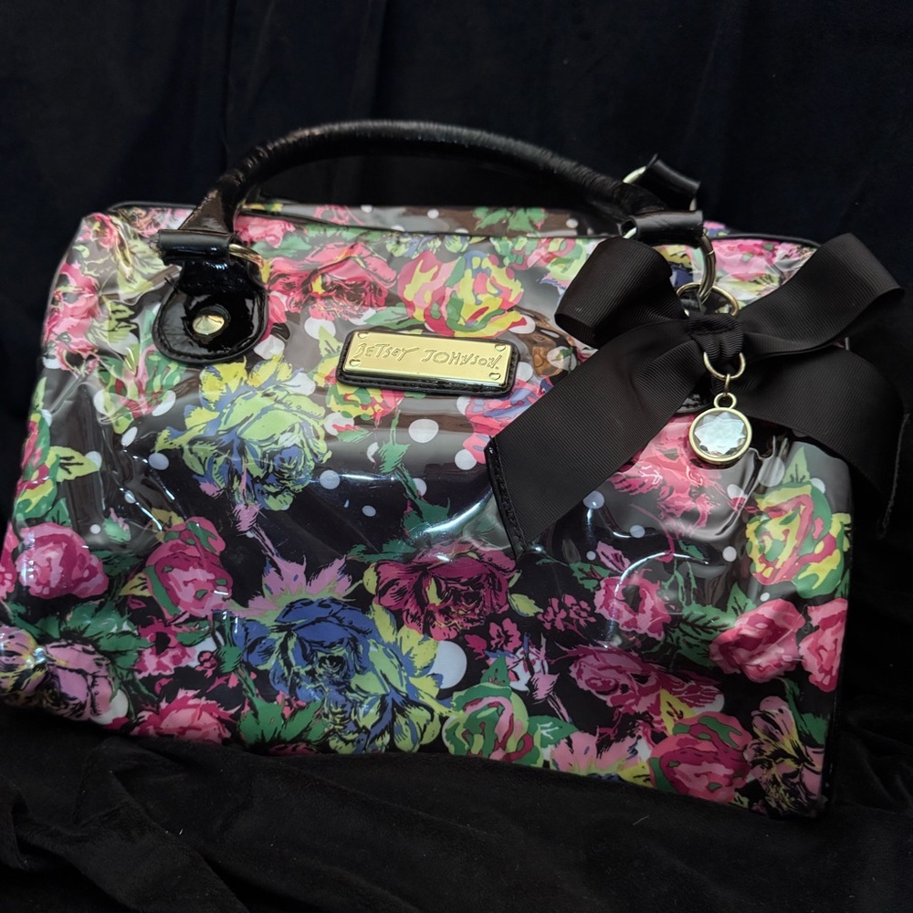 Betsy Johnson clear cover floral purse